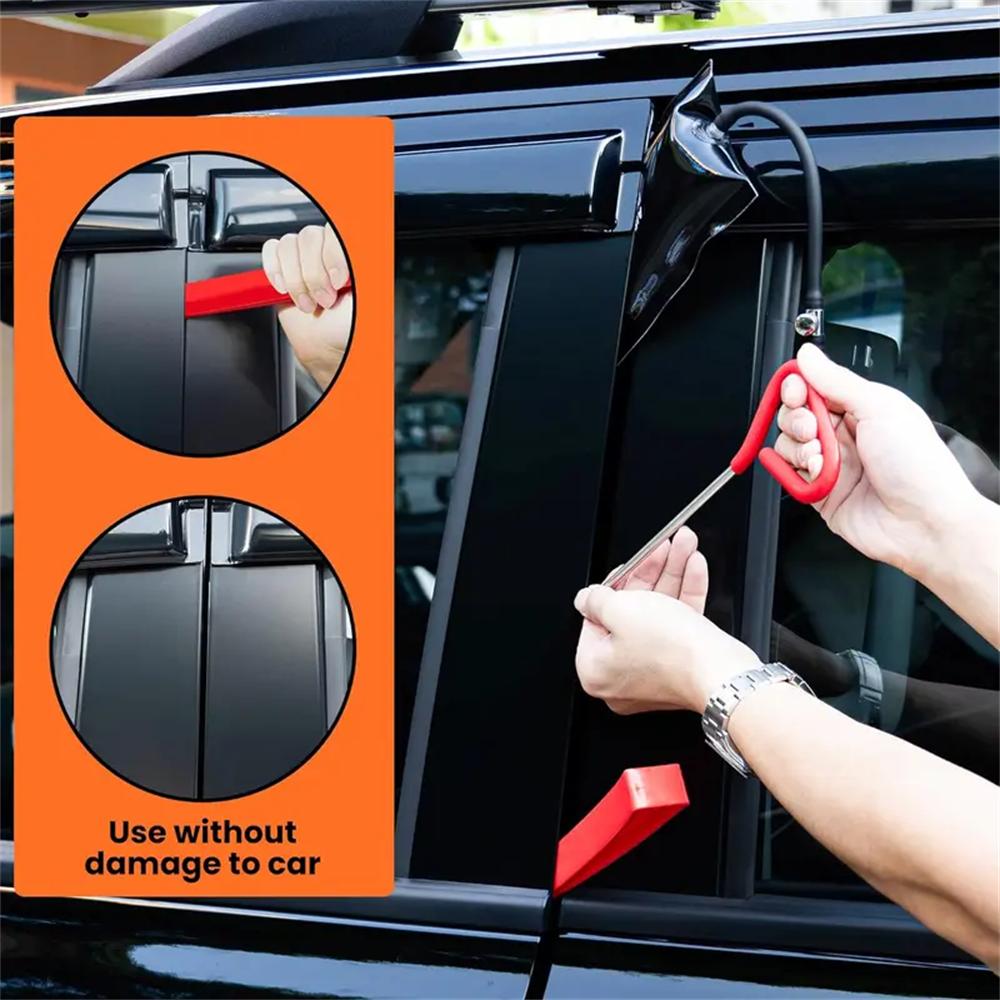 【FathersDayGift】25pcs door repair manual tools, durable wedge pump locksmith thickening kit air cushion long-distance gripping tool set, equipped with long-distance gripper and air wedge pump, suitable for car disassembly tool set (red)