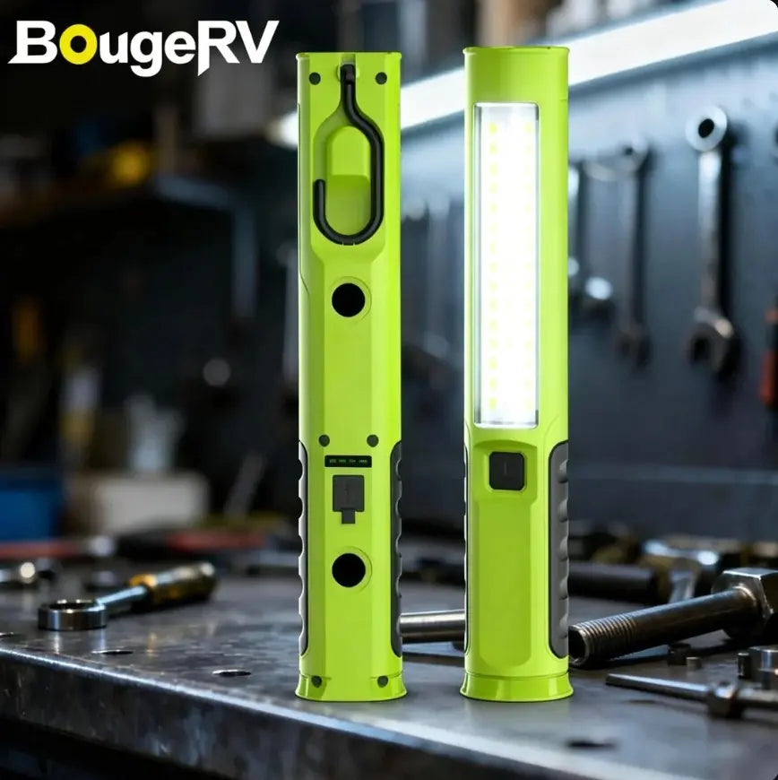 【FathersDayGift】BougeRV Under Hood Work Light Bar, 3000LM LED Magnetic Light Bar with Hooks, 5200mAh Cordless Rechargeable Hood Light, Single Pack, Ideal for Mechanic, Car Repair & Garage Use