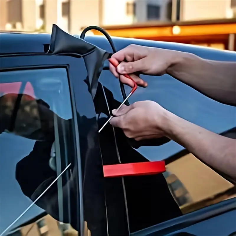 【FathersDayGift】25pcs door repair manual tools, durable wedge pump locksmith thickening kit air cushion long-distance gripping tool set, equipped with long-distance gripper and air wedge pump, suitable for car disassembly tool set (red)