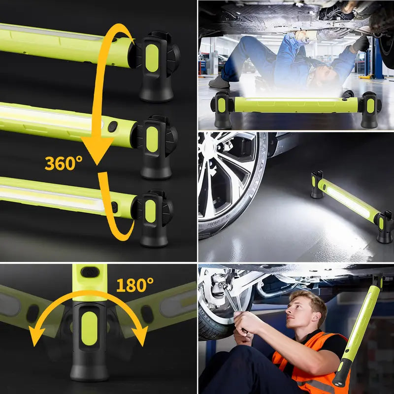 【FathersDayGift】BougeRV Under Hood Work Light Bar, 3000LM LED Magnetic Light Bar with Hooks, 5200mAh Cordless Rechargeable Hood Light, Single Pack, Ideal for Mechanic, Car Repair & Garage Use